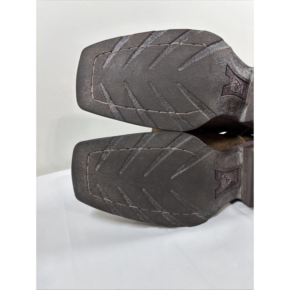 Ariat Rambler Mens 8.5 D Brown Leather Square Toe Boots Mid-Calf Western Durable - Picture 7 of 12